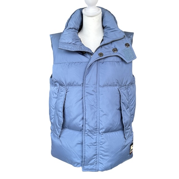 Burberry NWT Down Hooded Puffer Vest Light Blue S - Picture 1 of 14